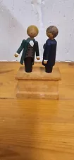 Antique Goethe Schiller Druckmal Wooden Collapsing Thumb Push Up Puppet