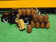 "O SCALE" WHISKEY BARRELS /WINE BARRELS DIORAMA MODEL TRAIN SET of 16 barrels