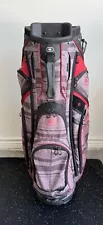 Used-OGIO Silencer Golf Cart Bag-Red and Gray-14 slots + 1 divider for putter