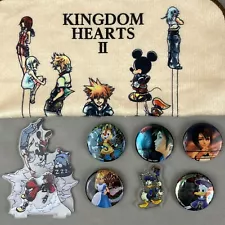 Kingdom Hearts 8pc Mixed Goods Lot Can Badge Acrylic Keychain Stand Mini Towel