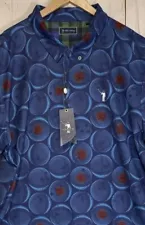 William Murray Golf Polo Shirt Kingpin Mens XXXL Blue Roses Bowling Ball 3XL