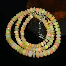 Pastel Fire Ethiopian Opal Necklace - Gemstone Jewelry Sale! Sparkling Rondelle