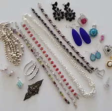 HUGE MODERN Sterling SILVER RE SALE Lot of JEWELRY NATURAL Stones Bracelets More