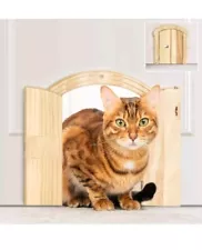 Wooden French Cat Door Double Door Interior Door