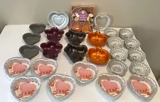 Vintage Wilton Mini Cake Pans & Cutters Lot Of 30 PCS Hearts Halloween