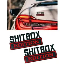 2PCS SHITBOX EDITION Car Emblem Badge 3D Sticker Fender Badge Decal Stickers