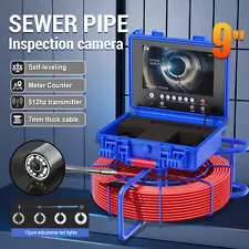 9inch Sewer Camera 50m Pipe Inspection Camera 512hz Self-leveling Meter Counter