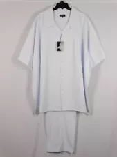 Pronti Collection Men's White Leisure 2PC Suit 100% Polyester Sizes 5XL