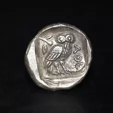 Ancient Attica Greek Silver Tetradrachm Coin in Perfect Condition 454 - 404 BC