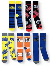 Mens BioWorld Dragonball Z Super Goku Vegeta Crew Socks 5-Pair Pack Size 8-12