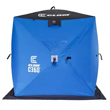 CLAM 14474 C-360 Portable 6 Foot Pop Up Ice Fishing Angler Hub Shelter Tent