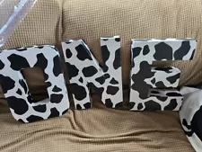 "ONE" Letter Sign for Birthday - Cow Print - Farm Theme - First Birthday