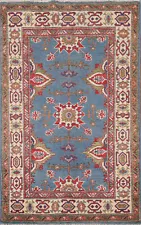 Vibrant Kazak Pakistani Rug Handmade Tradition Geometric Patterns Wool 3x5 ft