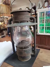 Antique Old Rare C.T Ham Mfg No 9 Globe Street Oil Lantern Lamp Light USA