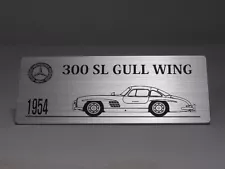 1954 Mercedes-Benz 300 SL Gull Wing Metal Name Plate Plaque for 1/8 1/12 1/18