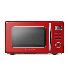 Galanz GLCMKZ09RDR09 Retro Countertop Microwave Oven with Auto Cook & Reheat, De