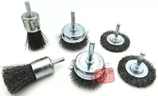 6PC Wire Wheel Cup Brushes Crimped Metal Grinding 1/4 Shank for use with drill