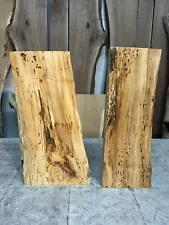 2 Pack Live Edge Spalted Maple Wood Slabs/ Maple Shelves/ Kiln Dried Material