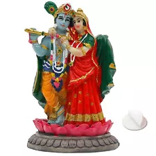 India Idol Radha Krishna Figurine 3.9”h Hindu Murti God Krishna Radha Statue For