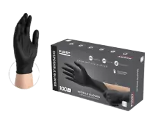 First Glove Black Disposable Nitrile Gloves 3 Mil Latex & Powder Free