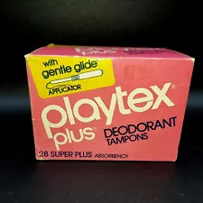 1970'S Playtex SUPER PLUS VINTAGE Deodorant Tampons BOX PROP NOT FOR USE