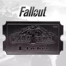 ð Official Fallout Limited Edition .999 Silver Plated Replica Nuka World Ticket