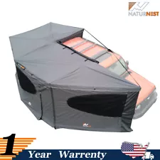 Naturnest 270° Car Awning Rooftop Tent Passenger Side w/ 6 Adjustable Poles Camp