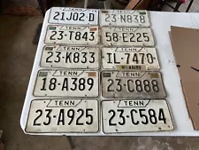 Tennessee License Plates Lot 1 1966 9 1970's Lot Of 10 Rustic