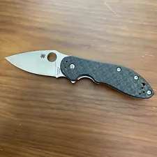 Spyderco Domino Carbon fiber XHP Knife C172CFTIP Discontinued (barely used)