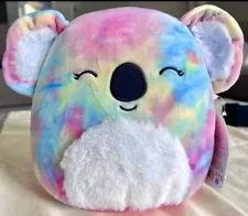 Squishmallows Katya RARE TieDye Rainbow Koala FUZZY BELLY Stuffed Animal Plush