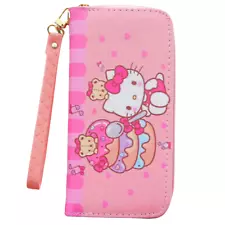 Pink Large Long Full Zipper Japanese Hello Kitty Wallet Melody Kawaii