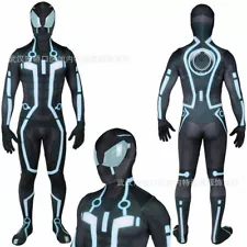 Tron Legacy Bodysuit Sam Flynn Jumpsuit Halloween Cosplay Costume for Adult Kids