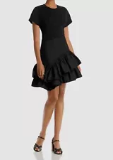 $450 3.1 Phillip Lim Women's Black Ruffled Flamenco T-Shirt Dress Size 4