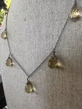 Sterling silver 925 genuine citrine faceted Crystal Fring style NECKLACE *SALE"