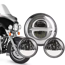 7" LED Headlight + Passing Light For Harley Davidson Electra Glide Ultra Classic