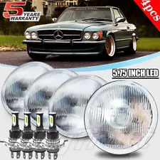 4PCS 5.75" Halo LED Headlights Hi-Lo Beam For Mercedes-Benz 380SL-450SL 560SL (For: Mercedes-Benz 380SL)