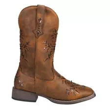 Women’s Kennedy Western Boot – 10-3/4” Shaft – Vintage Cowgirl Boots, 9 Cognac