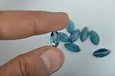 London Blue Topaz 12*6mm Marquise cut loose Gemstone for sale Lot 2 Pieces