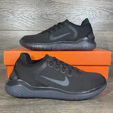 Nike Men's Free Run 2018 Triple Black Athletic Running Shoes Sneakers Trainers