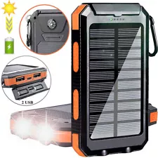 8000mAh Portable USB Solar Power Bank Charger External Backup Battery Waterproof