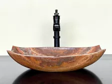 Natural Stone Sink - Rustic Travertine Marble - Hand Carved Vessel Sink