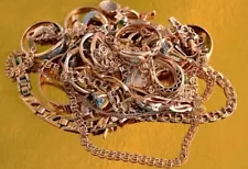 2lbs untested jewelry lots Unsorted Gold Silver Estate Sale