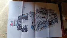 Jaguar V12 Engine poster original 1971 30inches wide