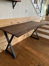 Handmade Solid Walnut Curved Desk