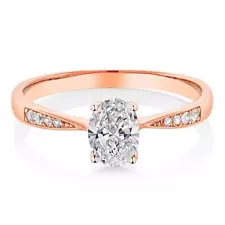 10K Rose Gold Lab Grown Diamond Engagement Ring For Women | 0.78 Cttw | Center