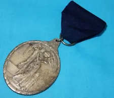 ANTIQUE 1919 FROSTED SILVER MASONIC PEACE JEWEL MEDAL - WORLD WAR I