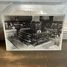 RPPC Postcard Interior Midway Drug Store & Soda Fountain Taft California CA