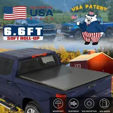 6.6FT Soft Roll-Up for 2007-2024 Silverado/Sierra 1500 Tonneau Cover Truck Bed