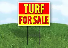 TURF FOR SALE RED YELLOW Plastic Yard Sign ROAD SIGN with Stand