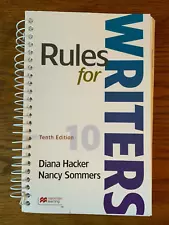 Rules for writers Diana Hacker 10th edition For Sale